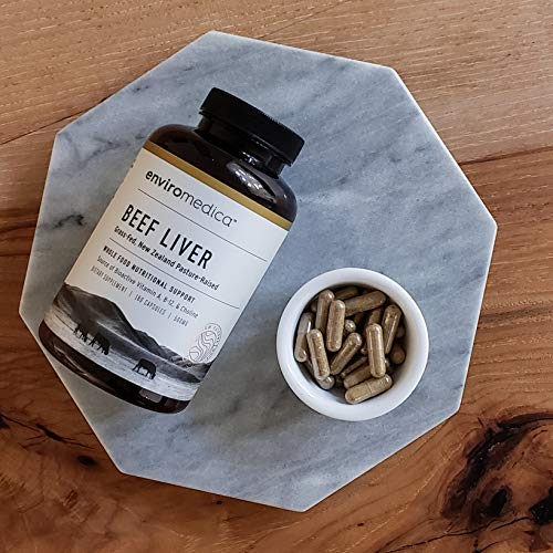 Enviromedica Freeze Dried Beef Liver Natural Energy Supplement Capsules of Pure Grass-Fed, Pastured, New Zealand Bovine with Preformed Vitamin A (180ct) Supplement Enviromedica 