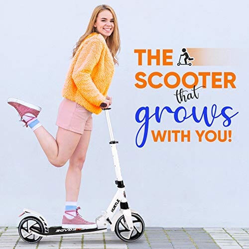 Scooter – Scooter for Teenager – Kick Scooter – 2 Wheel Scooter with Adjustable T-Bar Handlebar – Folding Adult Kick Scooter with Alloy Anti-Slip Deck – Scooter with 8” Smooth Gliding Wheels by Hurtle Outdoors Hurtle 