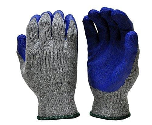 G & F 1511M-DZ Rubber Latex Coated Work Gloves for Construction, Blue, Crinkle Pattern, Men's Medium (Sold by dozen, 12 Pairs) Tools G & F Products 
