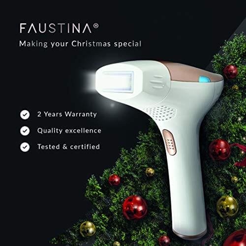 FAUSTINA 2,000,000 Shots IPL | Hair Removal, Skin Rejuvenation and Acne Clearance Device | Fast, Effective, Safe & Completely Painless | Full Results After 3-7 Treatments | Free Pouch & Sunglasses Beauty FAUSTINA 