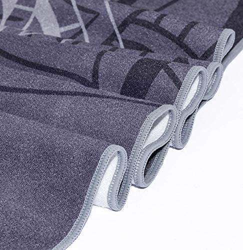 Heathyoga Non Slip Yoga Towel, Exclusive Corner Pockets 72 x 26, Gray