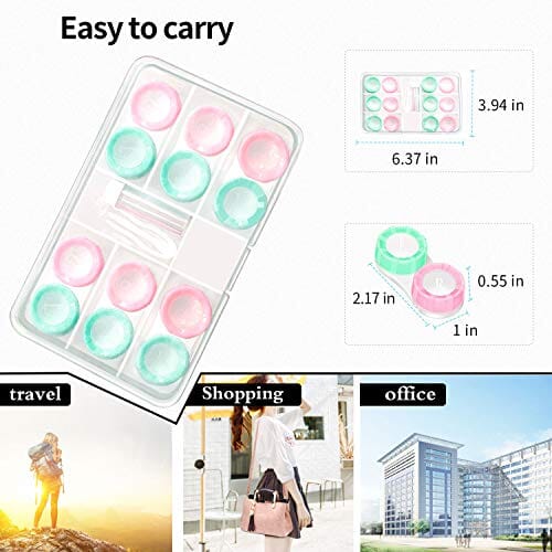 Contact Lens Case, Sight Savers with Box Container Soak Storage Kit Cute Contact Lense Travel Cases Kit Drugstore SONGSU 