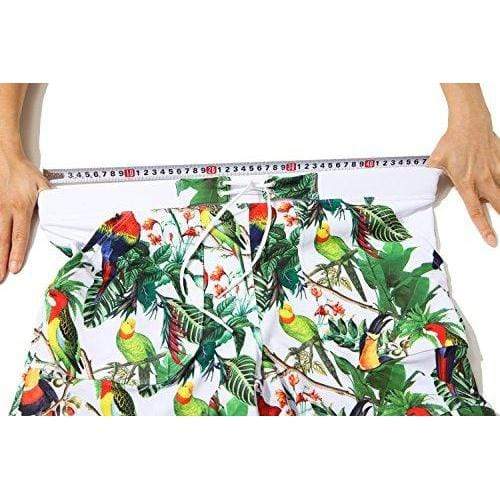 Taddlee Men Swimwear Swimsuits Flower Print Surf Board Boxer Shorts Trunks Long (S) Men's Swimwear Taddlee 