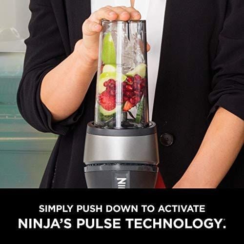 Ninja Personal Blender for Shakes, Smoothies, Food Prep, and Frozen Blending with 700-Watt Base and (2) 16-Ounce Cups with Spout Lids (QB3001SS) Kitchen Ninja 