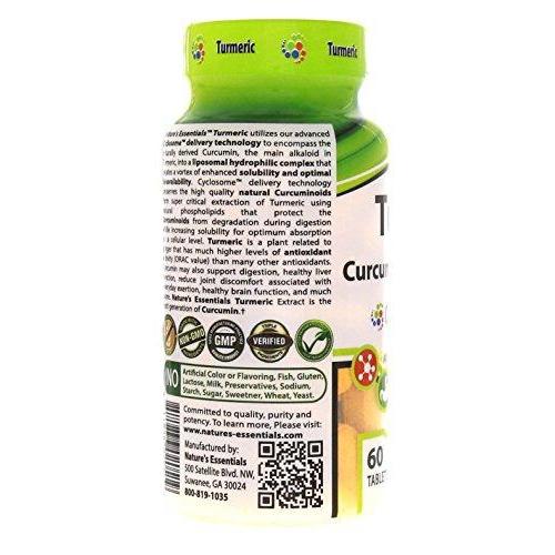 Turmeric Curcumin 500mg Supplement Nature's Essentials 