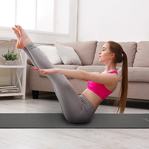 Extra Thick NBR Foam Yoga and Pilates Mat, Black Accessory Sivan Health and Fitness 