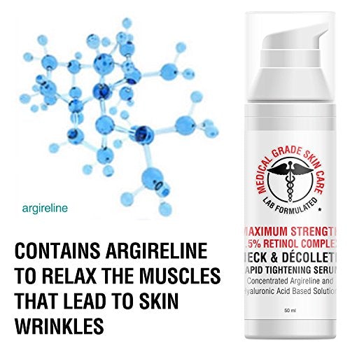 Neck & Décolleté Tightening Serum | Best Anti-Aging Firming Neck Cream Made With Maximum Strength 2.5% Retinol Complex | Concentrated With Argireline and Hyaluronic Acid Skin Care SkinPro 