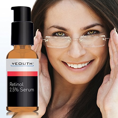 Retinol Serum 2.5% with Hyaluronic Acid, Aloe Vera, Vitamin E - Boost Collagen Production, Reduce Wrinkles, Fine Lines, Even Skin Tone, Age Spots, Sun Spots - 1 fl oz - Yeouth - Guaranteed Skin Care Yeouth 