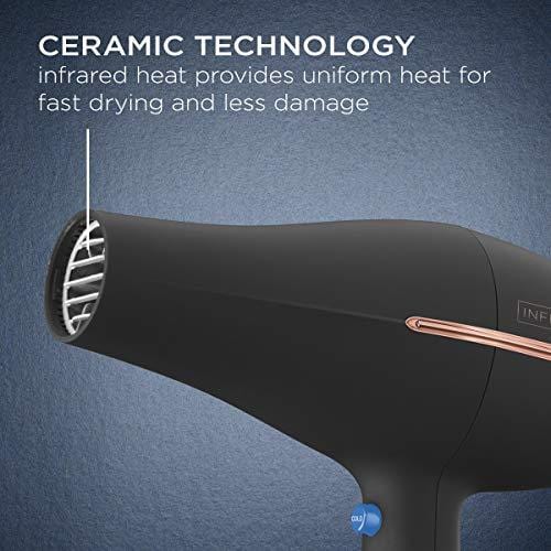 INFINITIPRO BY CONAIR 1875 Watt AC Motor Pro Hair Dryer, Black / Rose Gold Beauty Conair 