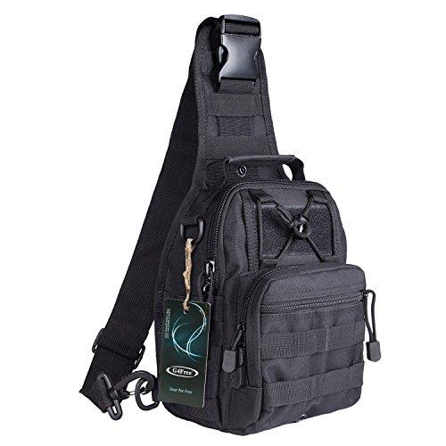 G4Free Outdoor Tactical Backpack,Military Sport Pack Shoulder Backpack for Camping, Hiking, Trekking,Rover Sling Pack Chest Pack（Black） Backpack G4Free 