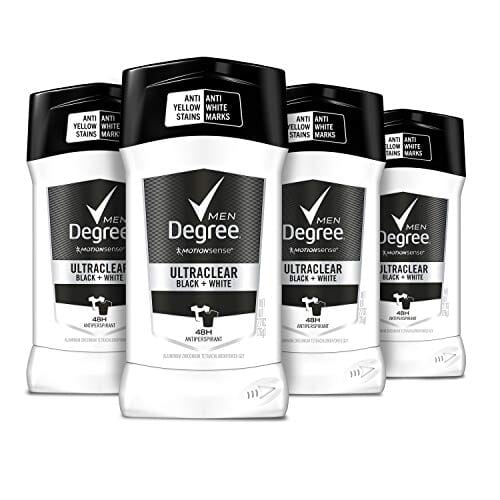Degree Men UltraClear Antiperspirant Protects from Deodorant Stains Black + White Mens Deodorant 2.7 oz, 4 Count Beauty DEGREE 