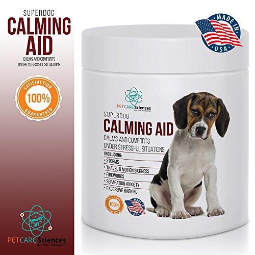 PET CARE Sciences Dog Calming Treats & Relaxant - Contains L Tryptophan for Composure : Dog Anxiety Relief : Stress : Separation Anxiety Proudly Made in USA. Animal Wellness PET CARE Sciences 