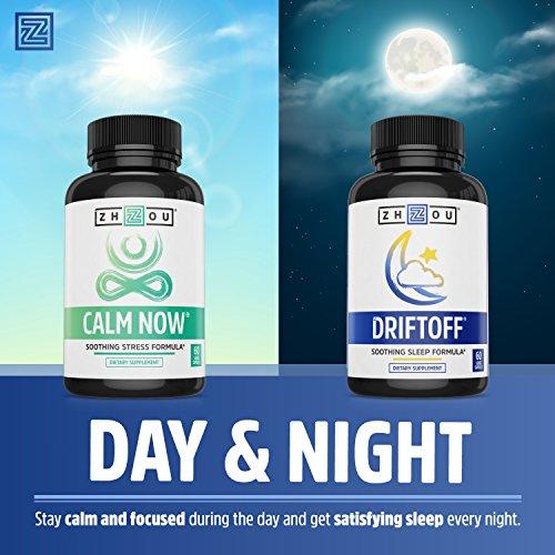 CALM NOW Soothing Stress Support Supplement, Herbal Blend Crafted To Keep Busy Minds Relaxed, Focused & Positive; Supports Serotonin Increase; Hawthorn, Ashwagandha, Rhodiola Rosea, B Vitamins & More Supplement Zhou Nutrition 