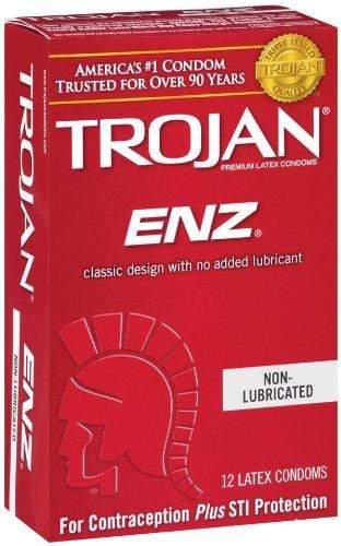 Trojan ENZ Non-Lubricated Condoms, 12 Count Condom Trojan 
