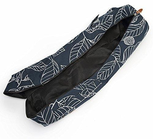 ELENTURE Full-Zip Exercise Yoga Mat Carry Bag with Multi-Functional Storage Pockets, Black Leaf Sports ELENTURE 