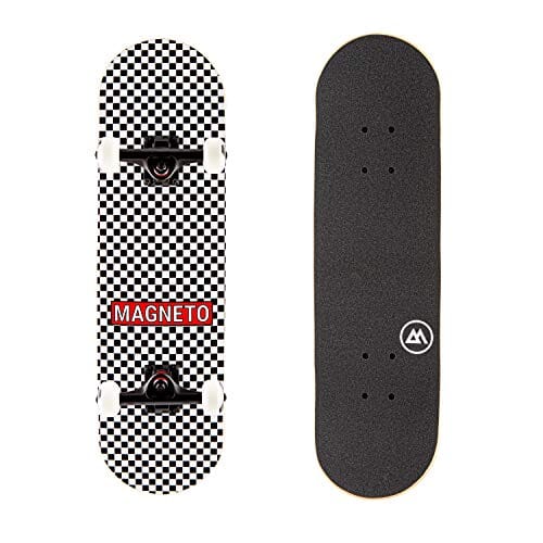 Magneto Kids Skateboard | Maple Deck with Components - Designed for Kids and Teens (Checkered) Sports Magneto 