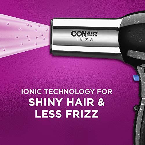 Conair 1875 Watt Full Size Pro Hair Dryer with Ionic Conditioning, Black/Chrome Hair Dryer Conair 