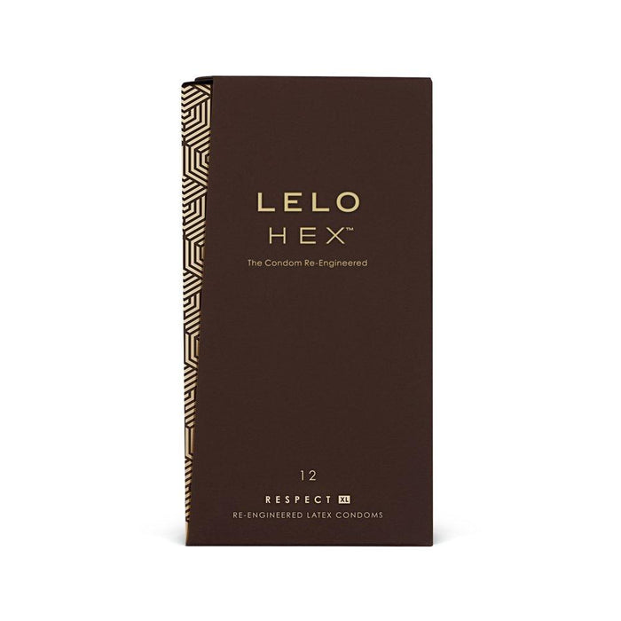 LELO HEX Respect, XL Size, Luxury Condoms with Unique Hexagonal Structure, Thin Yet Strong Latex Condom, Lubricated (12 Pack) Condom LELO 