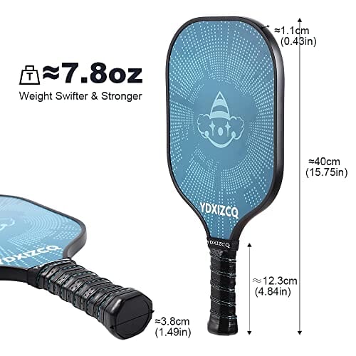 YDXIZCQ Pickleball Paddles, Fiberglass Surface, Pickleball Paddle Set of 2 with 2 Indoor Balls, 2 Outdoor Balls, 1 Carry Bag and 2 Wristbands Sports YDXIZCQ 