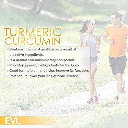Evlution Nutrition Turmeric Curcumin with Bioperine 1500mg. Premium Pain Relief & Joint Support with 95% Standardized Curcuminoids. Non-GMO, Gluten Free Turmeric Capsules (30 Serving Veggie Capsule) Supplement Evlution 