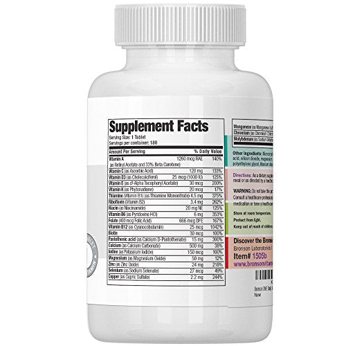 Bronson ONE Daily Women’s 50+ Complete Multivitamin Multimineral (180) Supplement Bronson Vitamins 