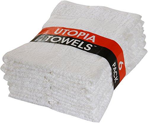 Hotel-Spa-Pool-Gym Cotton Hair & Bath Towel - 6 Pack, White, Super Soft, Easy Care, Ringspun Cotton for Maximum Softness and Absorbency (22"x 44") By Utopia Towel Towel Utopia Towels 