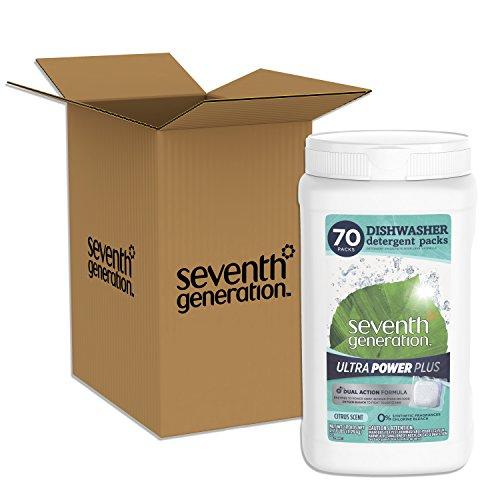 Seventh Generation Ultra Power Plus Dishwasher Detergent Packs, Fresh Citrus Scent, 70 count Dishwasher Detergent Seventh Generation 