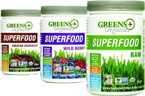 Greens+ Organic Superfood Raw | Essential Blend of Raw Green Foods, Superfruit and Sea Vegetables Powder | Vegan | USDA Organic | Dietary Supplement | Non - GMO, Soy Dairy & Gluten-Free | Size 8.46oz Supplement Greens+ 