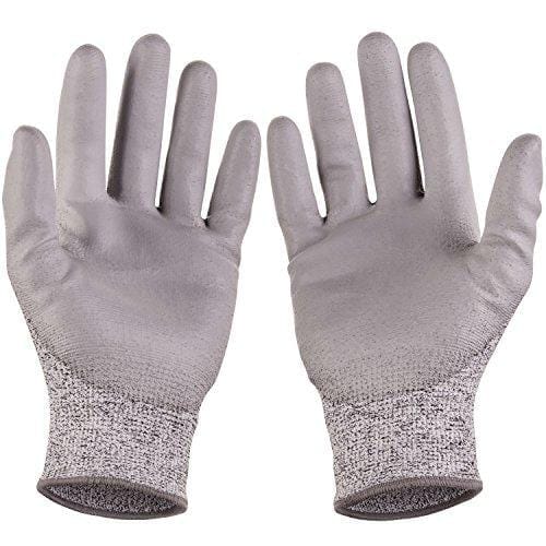 SAFEAT Safety Grip Work Gloves for Men and Women – Protective, Flexible, Cut Resistant, Comfortable PU Coated Palm. Free eBook Gift Included! Size Large Tools SAFEAT 