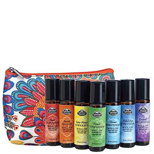 Chakra Complete Pre-diluted Roll On Set with Travel Bag made with pure essentials oilsby Fabulous Frannie Essential Oil Fabulous Frannie 