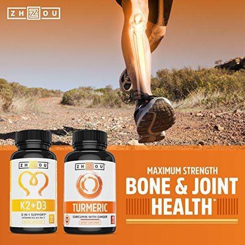 Turmeric Curcumin and Ginger with Bioperine 1800 mg – Includes 95% Curcuminoids – Extra Strength Antioxidant for Maximum Joint Comfort and Mobility - Non-GMO & Gluten Free - 90 Veggie Capsules Supplement Zhou Nutrition 