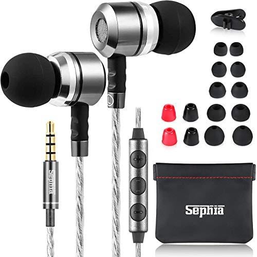 Sephia SP3060VC Earbuds, in Ear Wired Headphones with Microphone and Volume Control, Deep Bass, Noise Isolating Earphones for iPhone, iPad, Samsung Cell Phones and Tablets Electronics sephia 