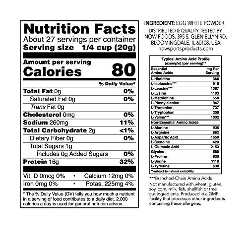 NOW Sports Eggwhite Protein, 1.2-Pound Supplement Now Sports 