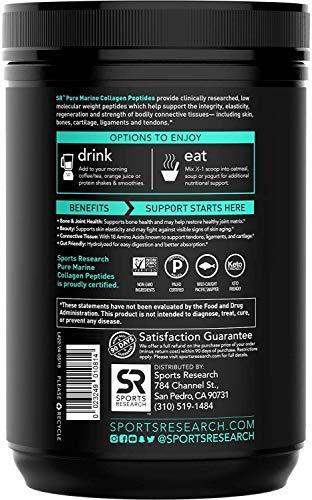 Marine Collagen Peptides Powder from ONLY Wild-Caught Snapper | Certified Paleo Friendly, Non-GMO Project Verified and Gluten Free - Easy to Mix in Water or Juice! (12oz Bottle) Supplement Sports Research 