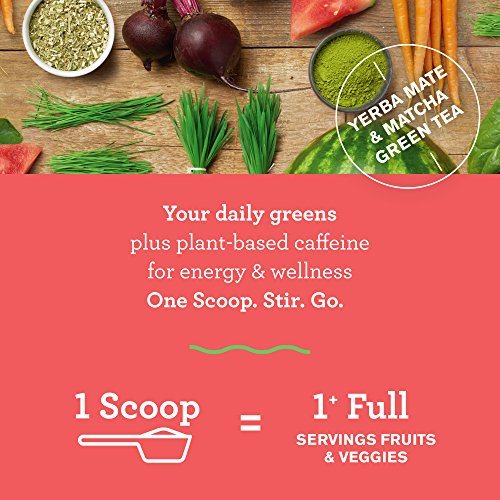 Amazing Grass Energy Green Superfood Organic Powder with Wheat Grass and Greens, Natural Caffeine with Yerba Mate and Matcha Green Tea, Flavor: Watermelon, 60 Servings Supplement Amazing Grass 