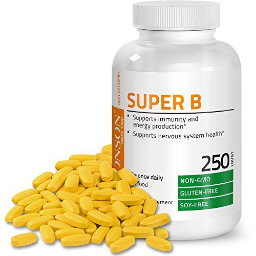 Bronson Vitamin B Complex (Vitamin B1, B2, B3, B6, B9 - Folic Acid, B12), 250 Tablets Supplement Bronson 