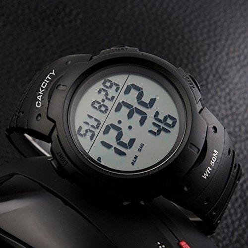 CakCity Mens Digital Sports Watch LED Screen Large Face Military Watches for Men Waterproof Casual Luminous Stopwatch Alarm Simple Army Watch Watch CakCity 