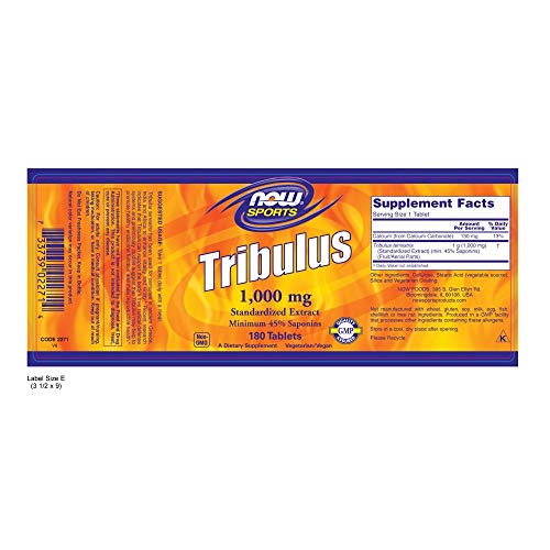 NOW Sports Tribulus 1000 mg,180 Tablets Supplement NOW Foods 