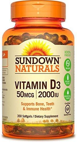 Sundown Naturals Vitamin D3 2000 IU, 350 Softgels Supplement Sundown Naturals 