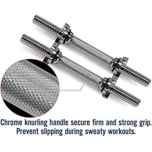 Yes4All 1-inch Dumbbell Handles with Collars - Dumbbell Handle Standard for 1-inch Plates Weight Set (Chrome, Set of 2) Sport & Recreation Yes4All 