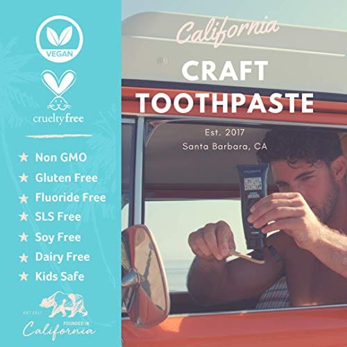 Cali White Activated Charcoal & Organic Coconut Oil Teeth Whitening Toothpaste, Made in USA, Natural Teeth Whitener, Vegan, Fluoride-Free, Sulfate-Free, Organic, Black Tooth Paste, Pacific Mint (4oz) Beauty Cali White 