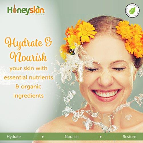 Gentle Moisturizing Organic Face & Body Wash (4 oz) Manuka Honey, Eczema, Psoriasis, Acne, Rosacea, Aloe Vera, Botanicals, No Parabens, No Sulfates, No Fragrance, Non-Allergenic by Honeyskin Skin Care Honeyskin Organics 