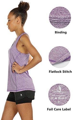 icyzone Workout Tank Tops for Women - Racerback Athletic Yoga Tops, Running Exercise Gym Shirts(Pack of 3)(M, Charcoal/Lavender/Peach) Apparel icyzone 