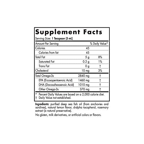 Nordic Naturals ProOmega Liquid - Fish Oil, 1460 mg EPA, 1010 mg DHA, High-Intensity Support for Cardiovascular, Neurological, Eye, Joint, and Immune Health* 8 oz. Supplement Nordic Naturals 