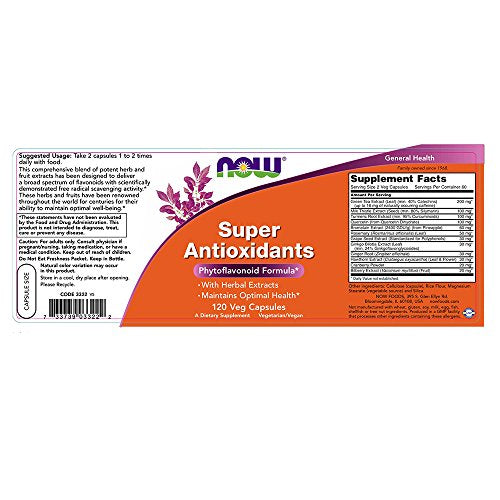 NOW Super Antioxidants, 120 Veg Capsules Supplement NOW Foods 