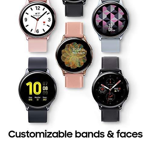 Samsung Galaxy Watch Active2 W/ Enhanced Sleep Tracking Analysis, Auto Workout Tracking, and Pace Coaching (44mm, GPS, Bluetooth), Aqua Black - US Version with Warranty Wireless Samsung 