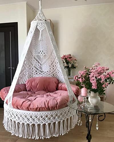 Hammock Swing, high Back Swing, Beige Swing, playroom Furniture,Neutral Baby Decor, Hammock, First, Beige Swing, Baby Decor (Black) Lawn & Patio ShopWell 