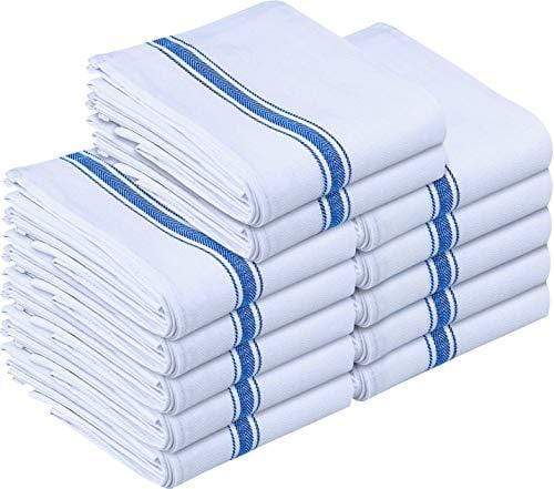 Utopia Towels Kitchen Towels - Dish Cloth (12 Pack) - Machine Washable Cotton White Kitchen Dishcloths, Dish Towel & Tea Towels (15 x 25 Inch) (Blue) Towel Utopia Towels 