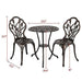 YAHEETECH 3 PCS Patio Set Tulip Design Setting Cast Bistro Table Chair Outdoor Patio Furniture, Aluminum, Antique Bronze Furniture YAHEETECH 