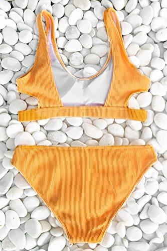CUPSHE Fashion Women’s Abstract Print Tank High Waisted Bikini Set Beach Swimwear Bathing Suit (M) Women's Swimwear CUPSHE 